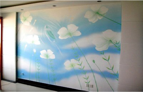 修文画墙绘怎么画好白云的蓬松感？