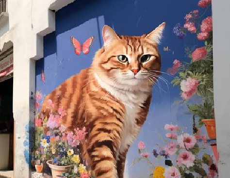 修文自己绘制有个性的手绘墙